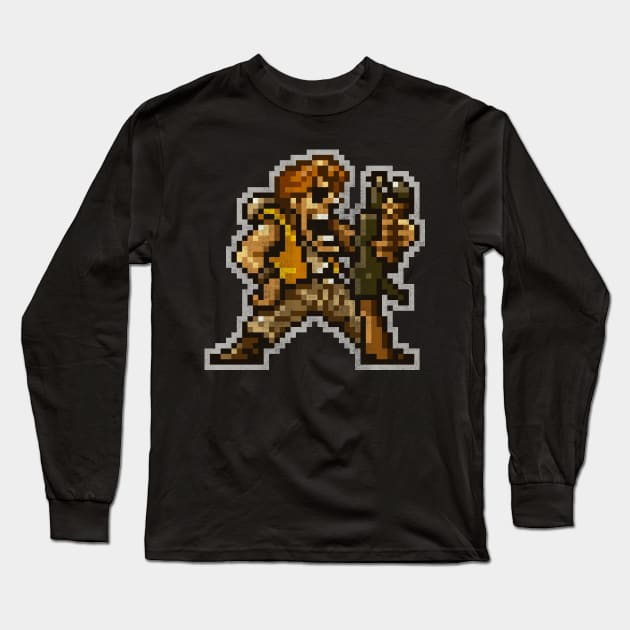 Tarma Slug Vintage Long Sleeve T-Shirt by RetroPixelWorld